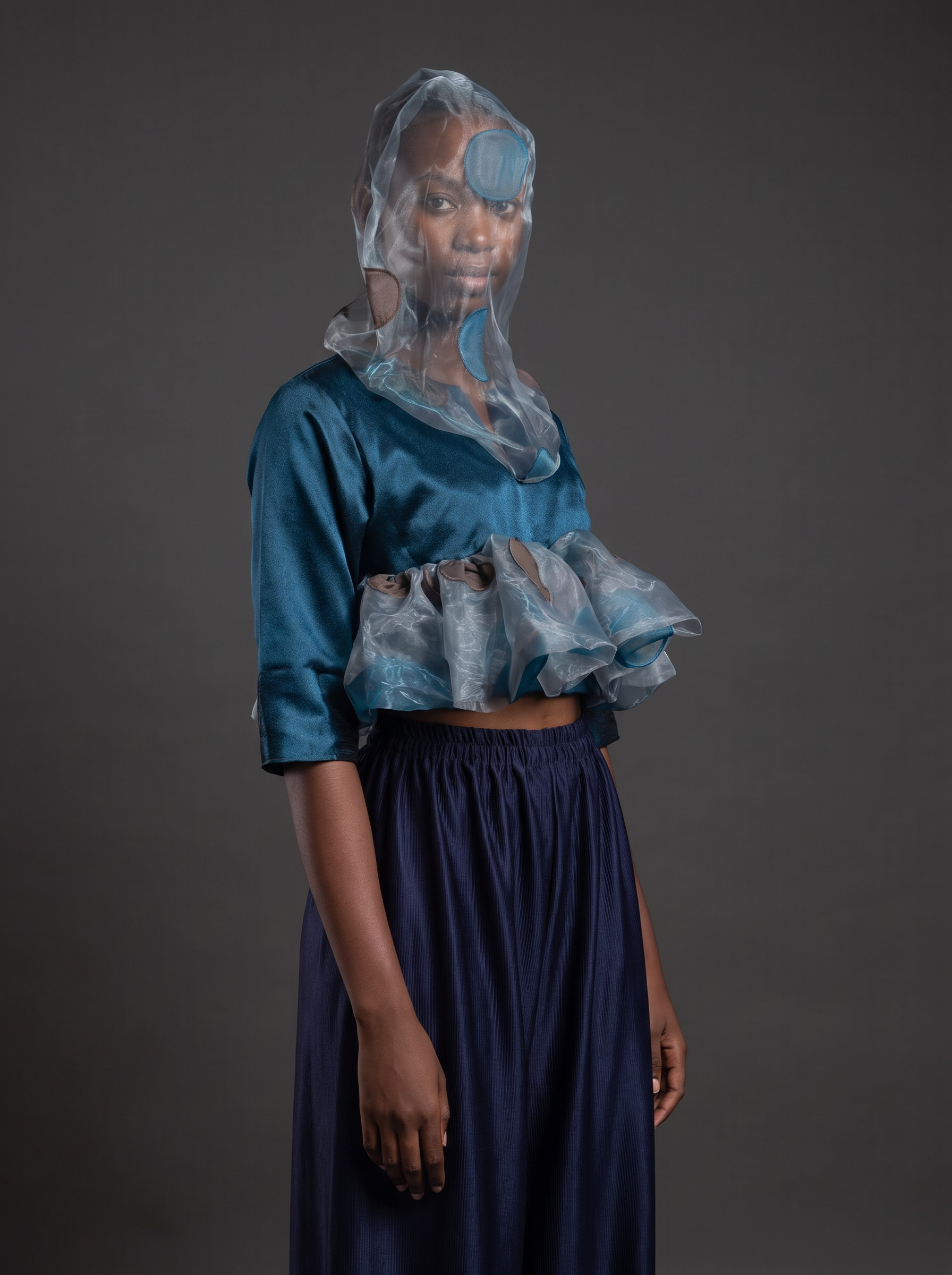 MWAMI Organza-Hood Top — Harmattan '26