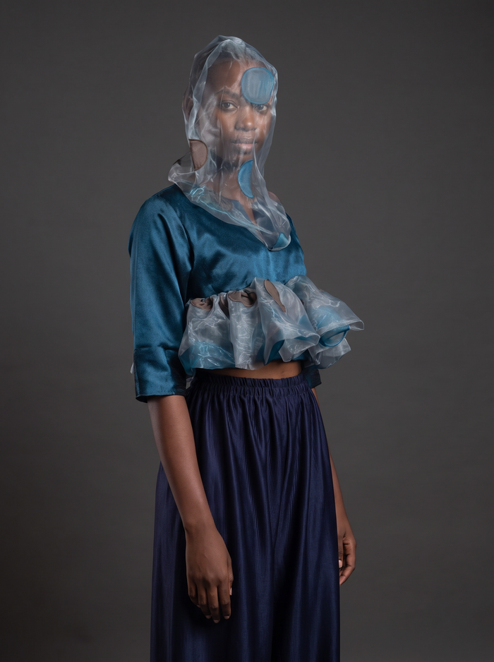 MWAMI Organza-Hood Top — Harmattan '26