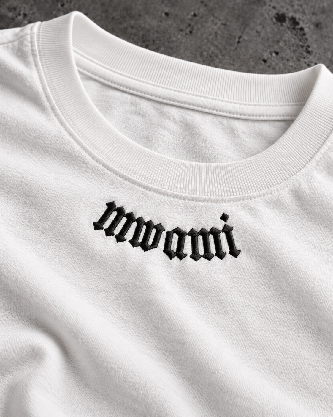 Embroidered Logo Tee - White