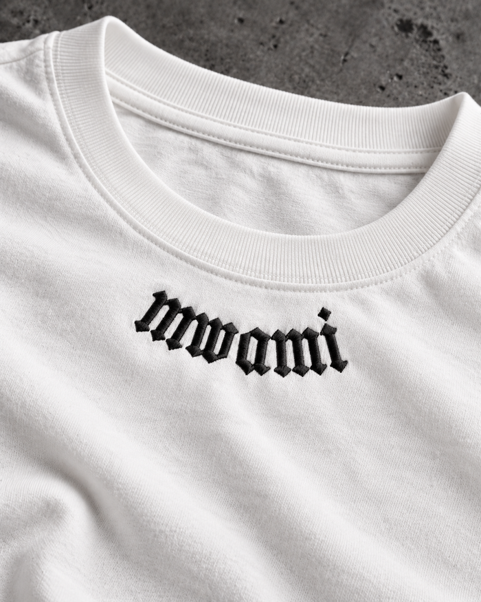 Embroidered Logo Tee - White
