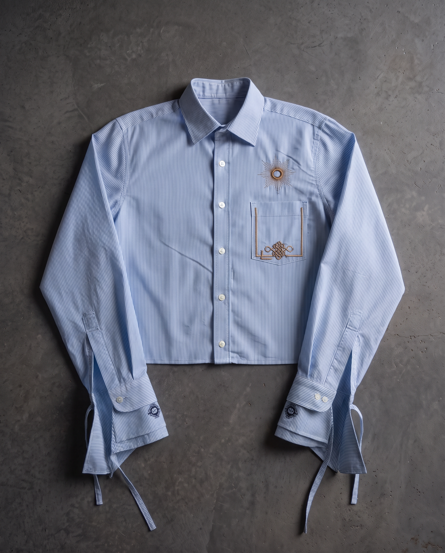 Harmattan Unisex Cropped Button Up Shirt - Gingham Stripes